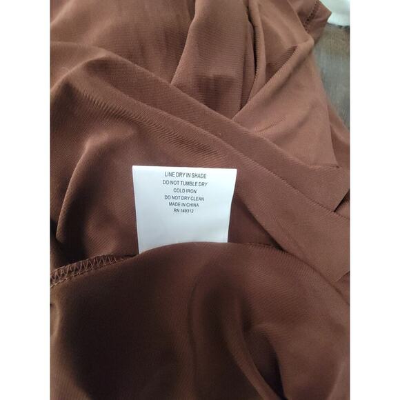 NWT Hello Molly Slip Maxi Dress SZ Small 4 Cowl Neck Backless Chocolate Brown - Picture 14 of 14